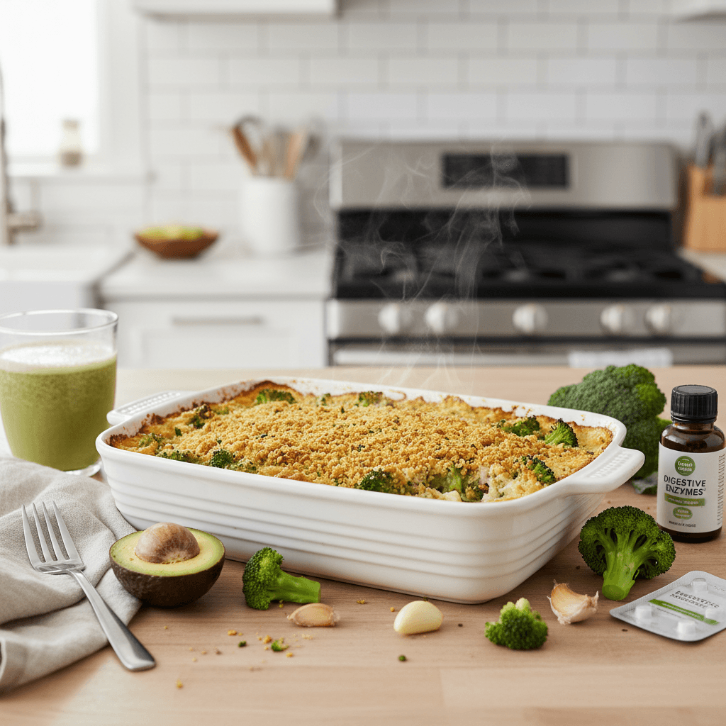 I Tried to Make Vegan Broccoli Casserole “Healthy” – My Gut Had Other Plans